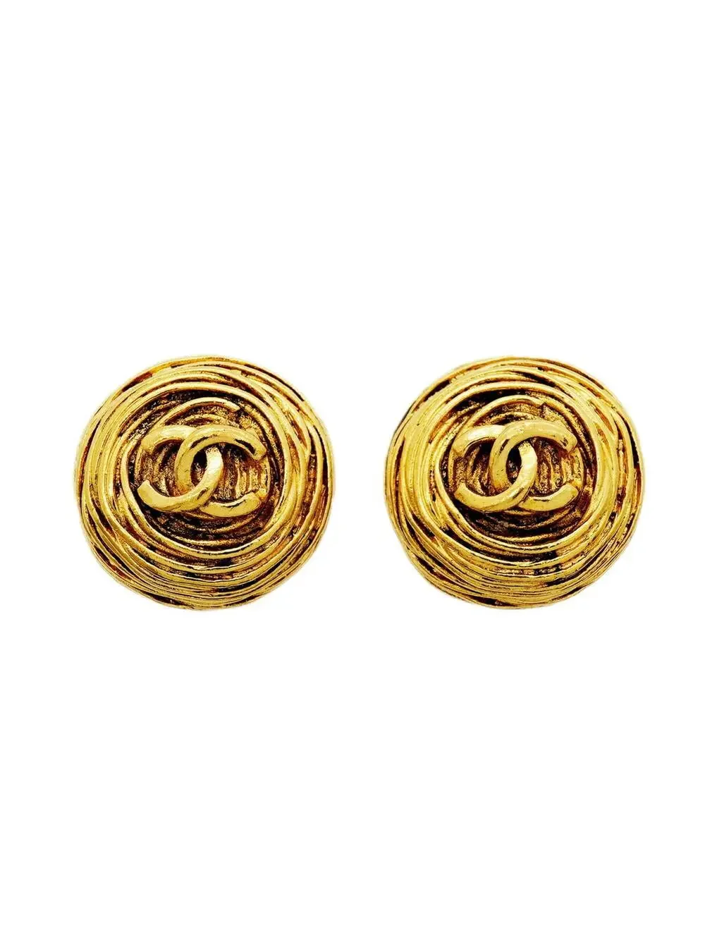 Chanel Cc Logo Circle Clip-On Earrings #357914C55B
